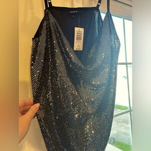 Torrid, sequined black, cowl neck cami, new w/tags, size 1